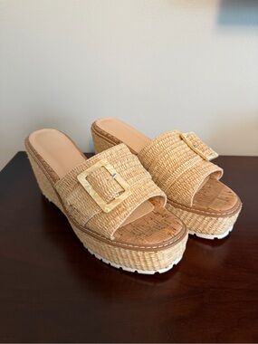 Simona Rossi Women’s 8.5 One Band Platform Sandal with Buckle